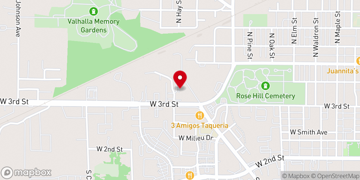 Map showing location of Wheeler Mission Center for Men - Bloomington