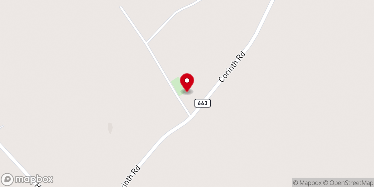 Map showing location of Whippoorwill Baptist Church
