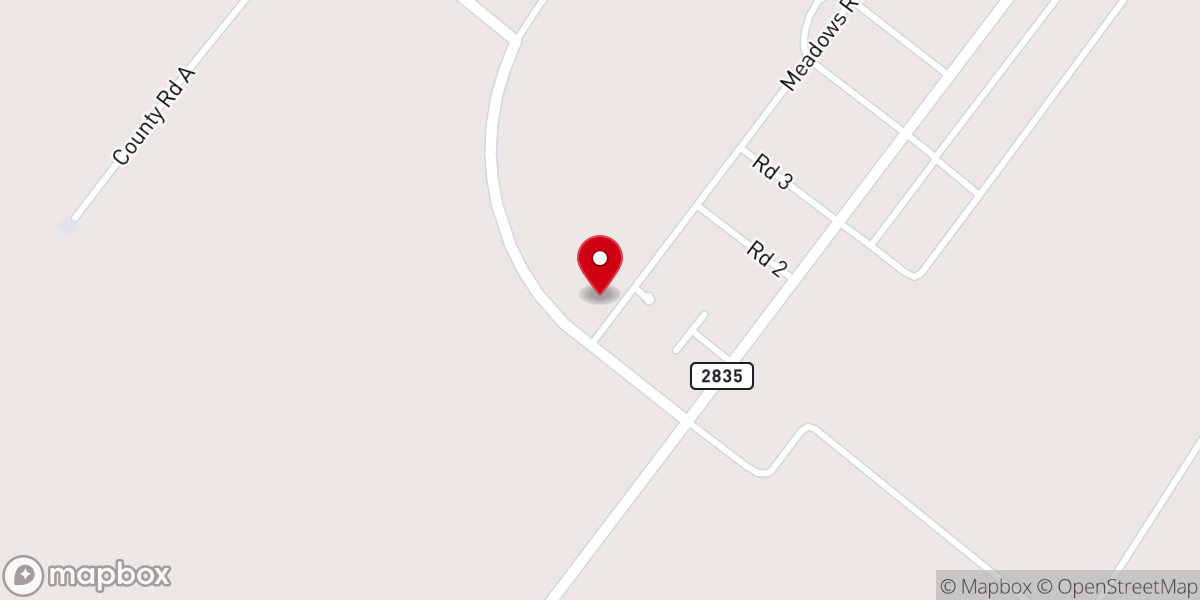 Map showing location of Whispering Meadows Baptist Church