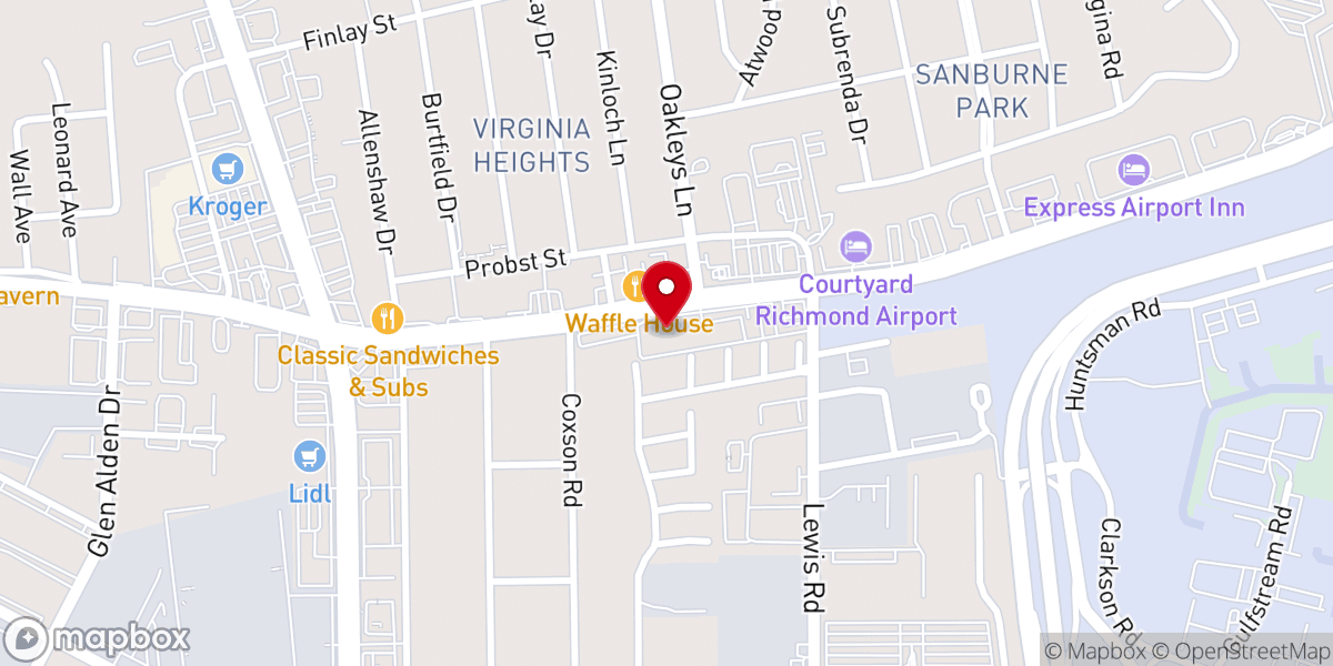 Map showing location of White Oak Community Church