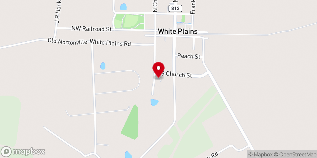 Map showing location of White Plains Missionary Baptist Church