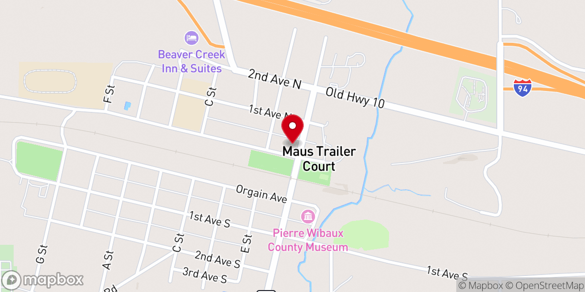 Map showing location of Wibaux Bible Church