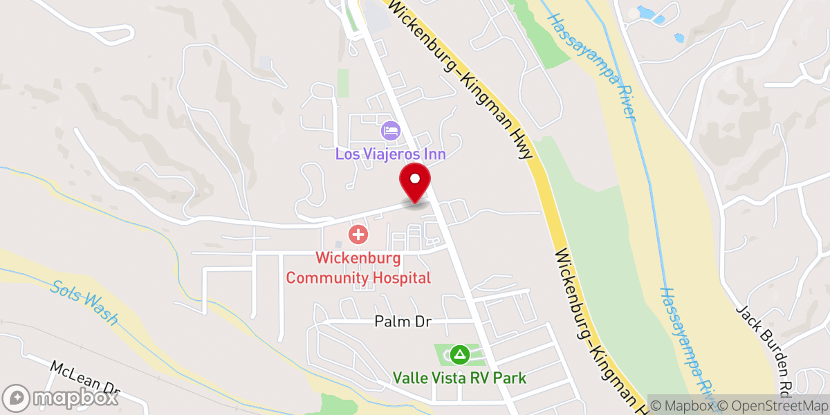 Map showing location of Wickenburg Bible Fellowship