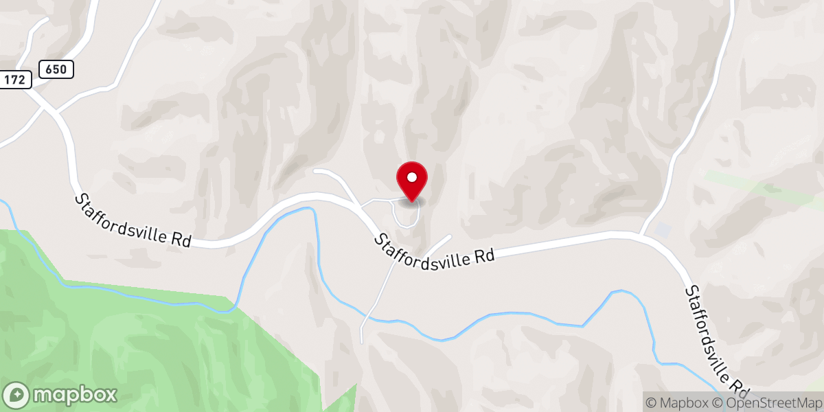 Map showing location of Williams Creek-Elkfork Church