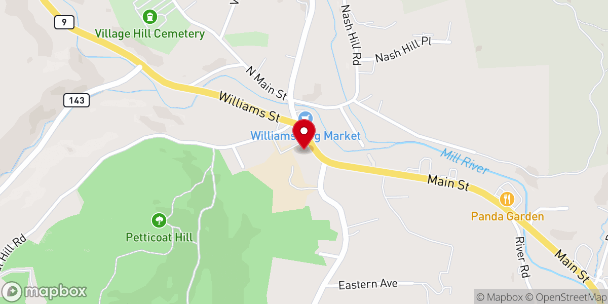 Map showing location of Williamsburg Grange