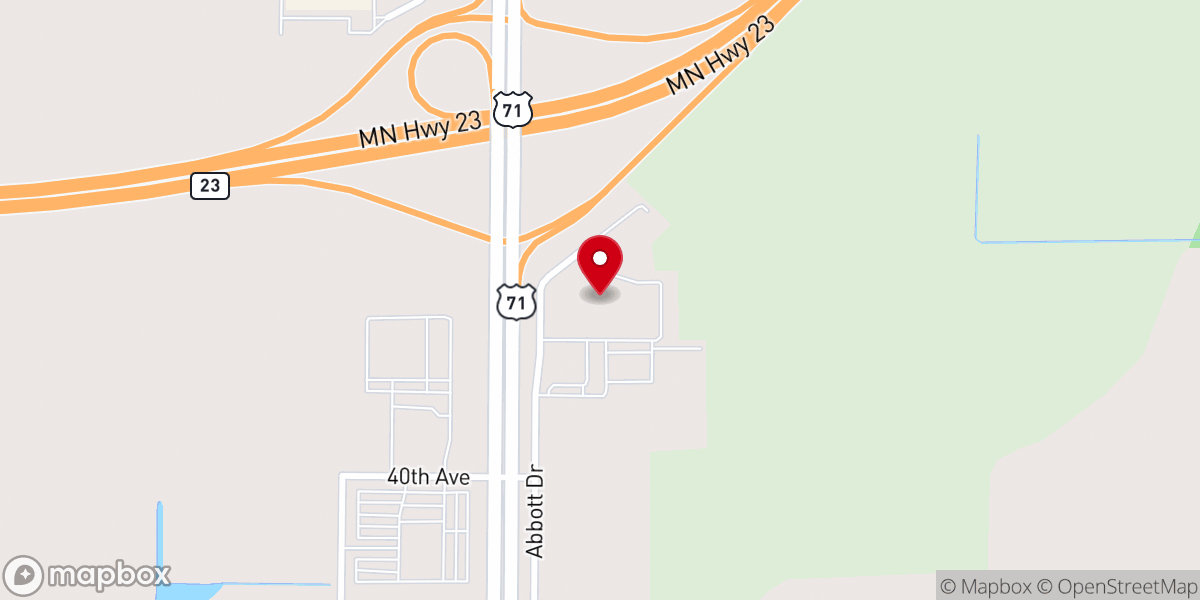 Map showing location of Willmar Assembly of God