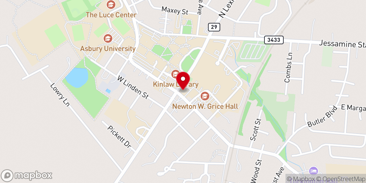Map showing location of Wilmore Presbyterian Church