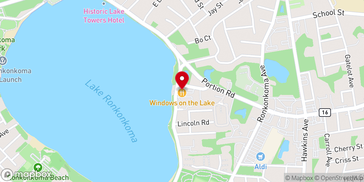 Map showing location of Windows On The Lake
