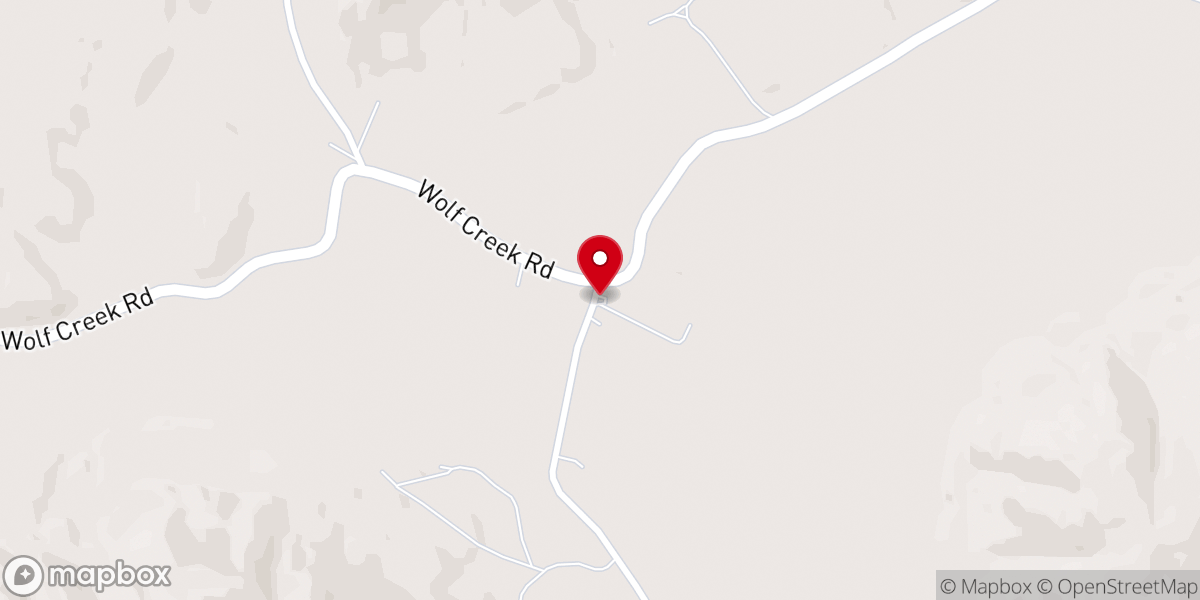 Map showing location of Wolf Creek Baptist Church
