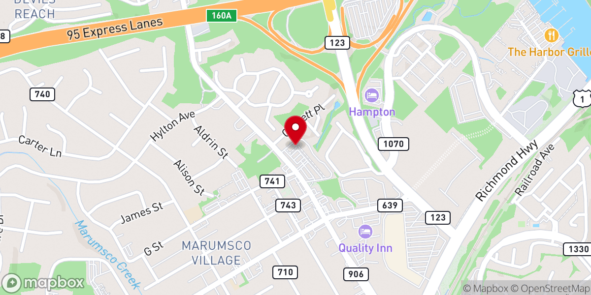 Map showing location of Woodbridge Faith Center مسجد