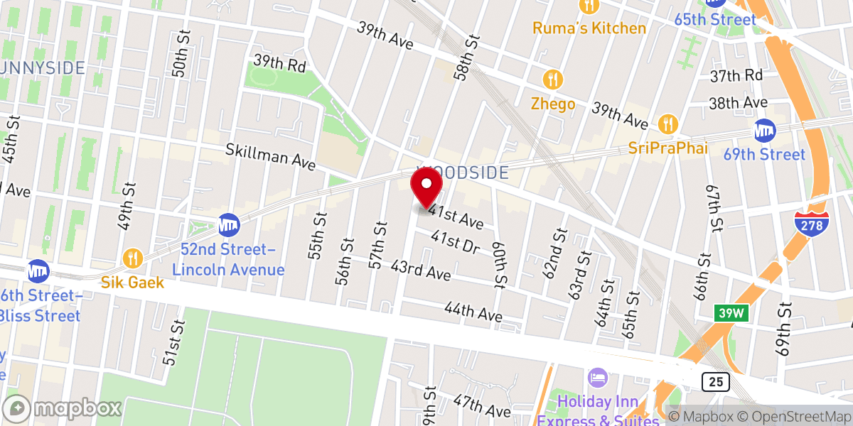 Map showing location of Woodside Community Church (Baptist)