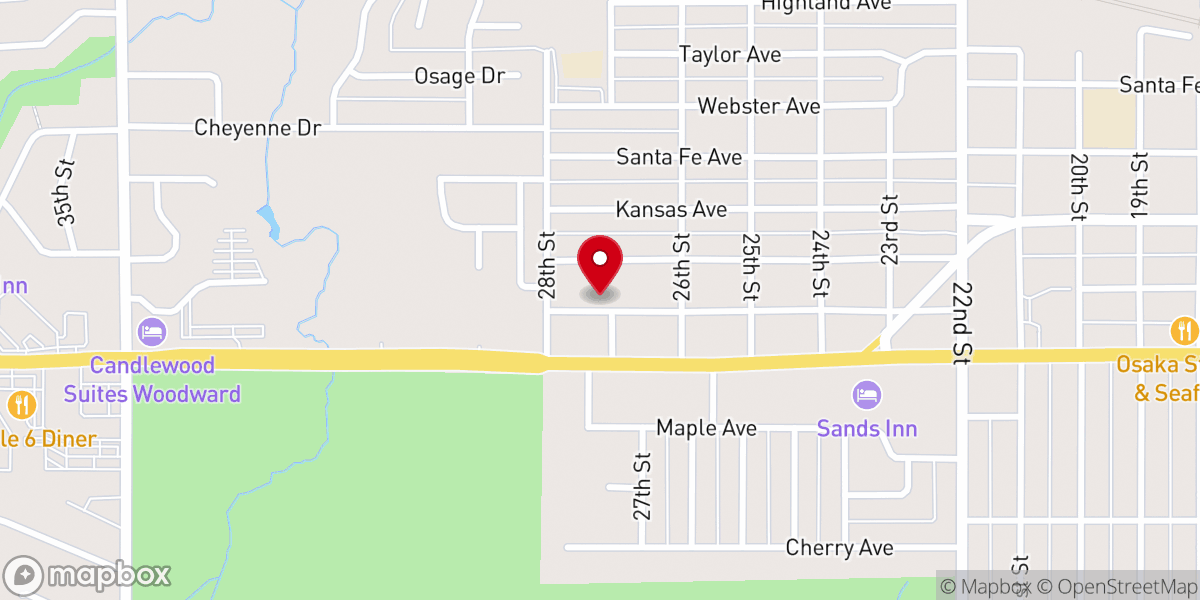 Map showing location of Woodward United Methodist
