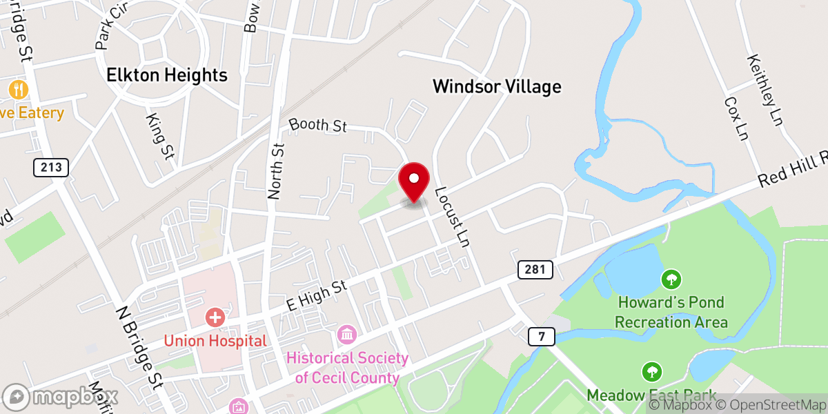 Map showing location of Wright's AME Church