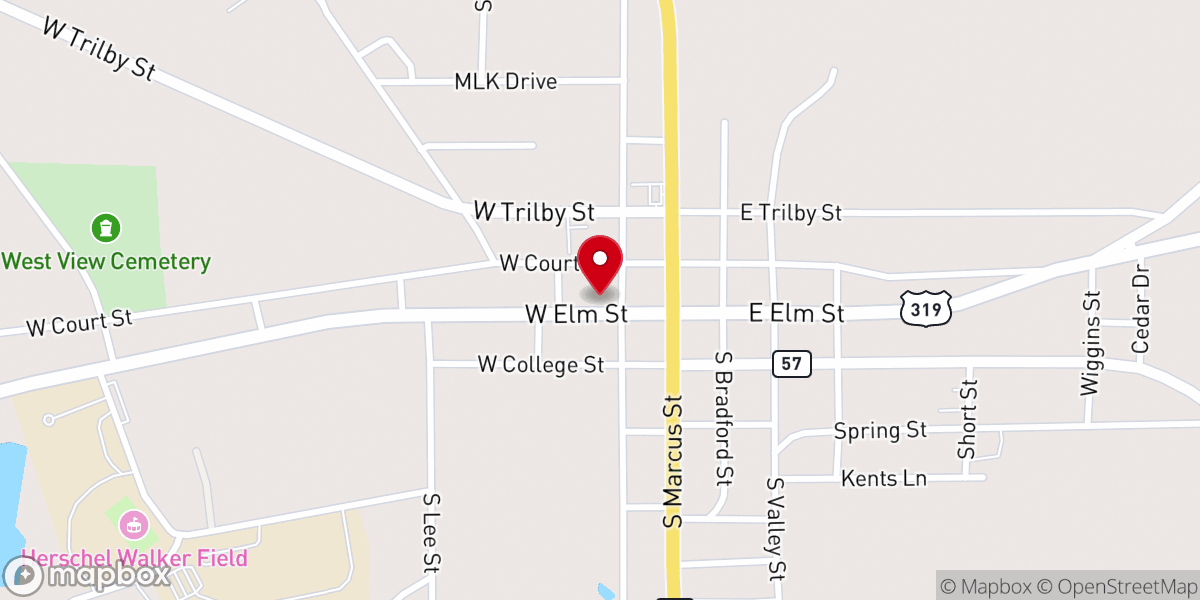 Map showing location of Wrightsville First Methodist Church