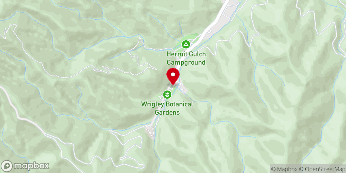 Map showing location of Wrigley Memorial and Botanic Garden