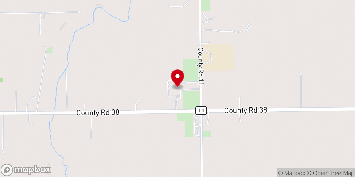 Map showing location of Yellow Creek Mennonite Church