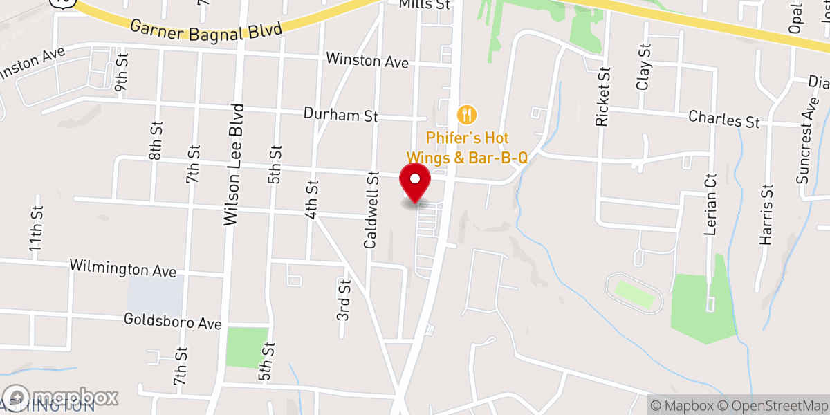 Map showing location of Yokefellow Helping Center