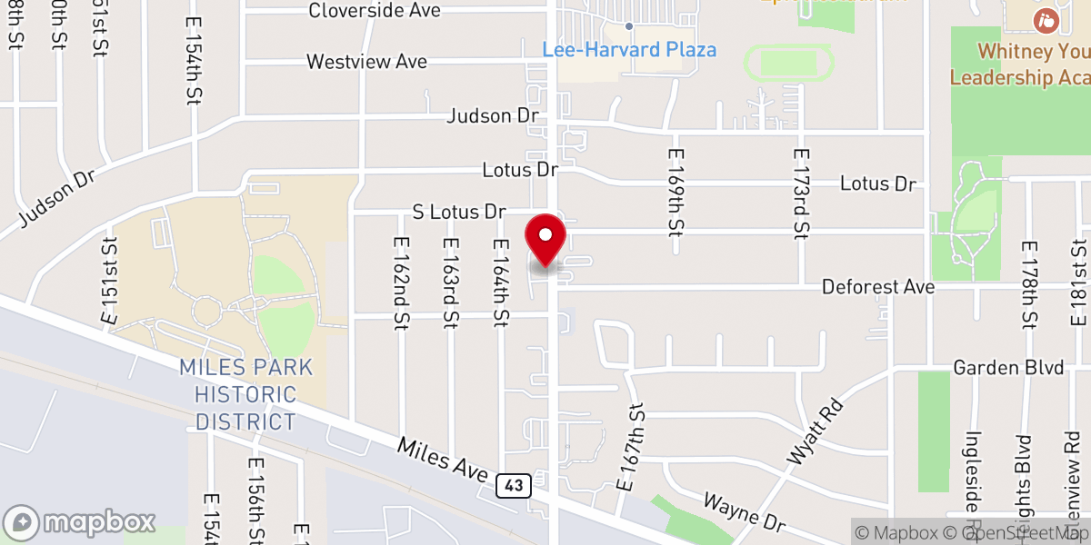 Map showing location of Zion Chapel Baptist Church