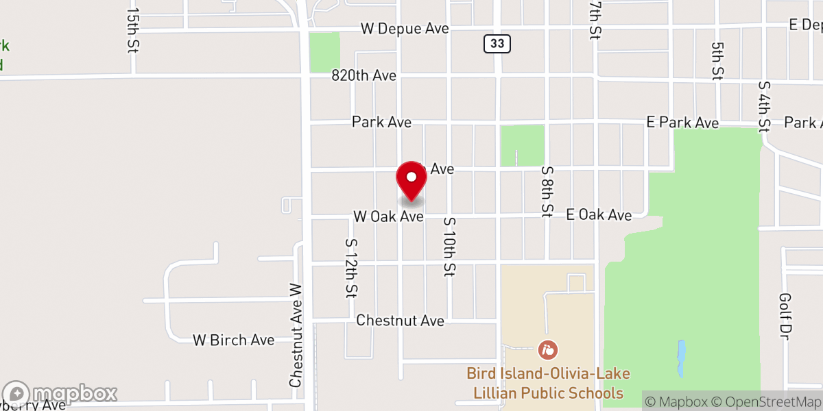 Map showing location of Zion Ev Ltheran Church W E L S