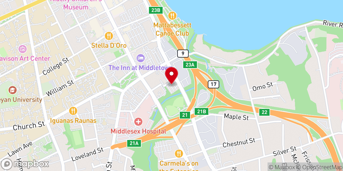 Map showing location of Zion First Baptist Church of Middletown