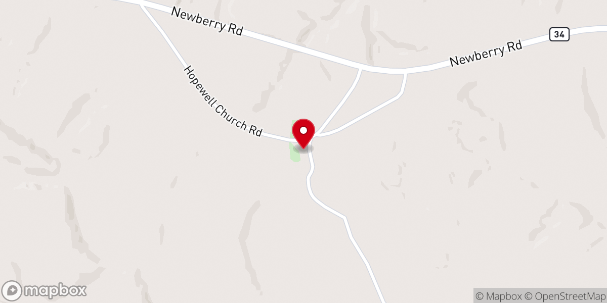 Map showing location of Zion Hopewell Baptist Church