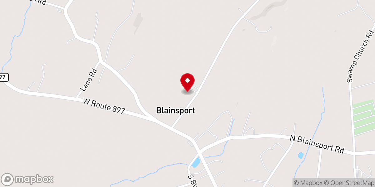 Map showing location of Zion Mennonite Chapel