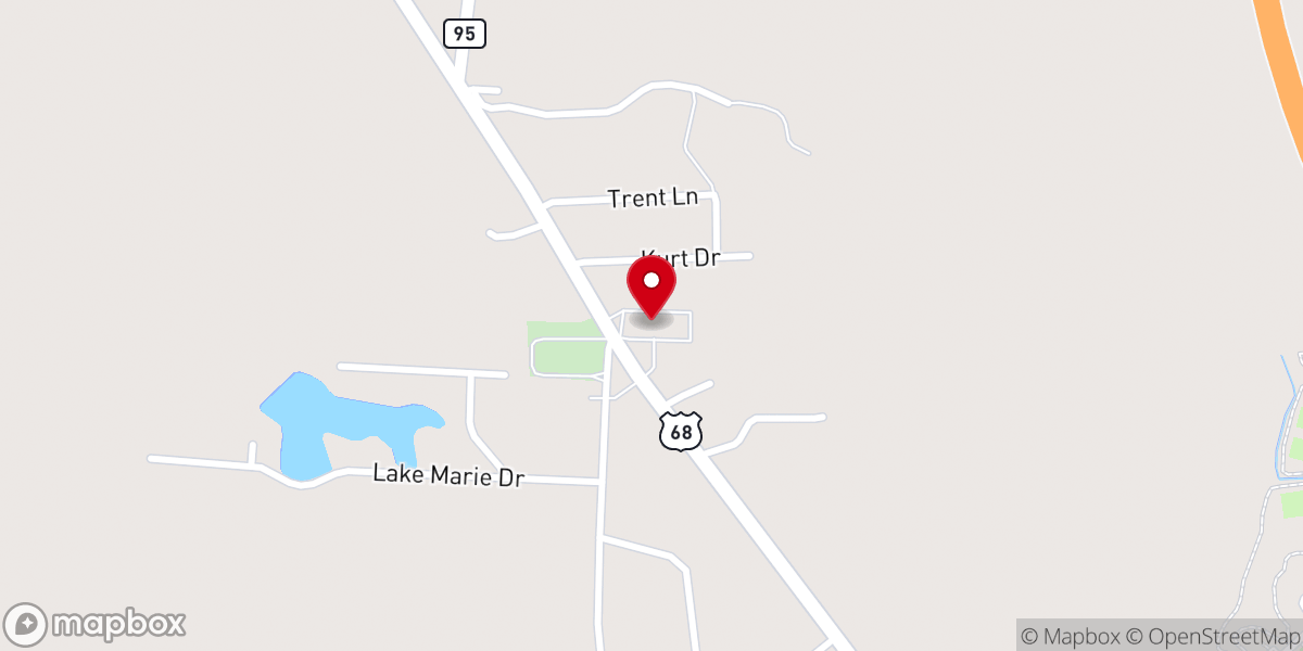 Map showing location of Zions Cause Baptist Church